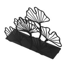  Porte-serviettes : élégant porte-serviettes en métal avec feuilles de ginkgo -