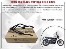 Coffre Arrière Noir Authentique Royal Enfield Bear 650