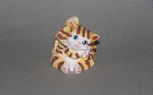 Chat roux figurine - roux, artisanale