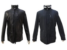 BLOUSON HERMES REVERSIBLE EN CUIR D'AGNEAU NOIR & TISSU NOIR T 50 M COAT 8500€