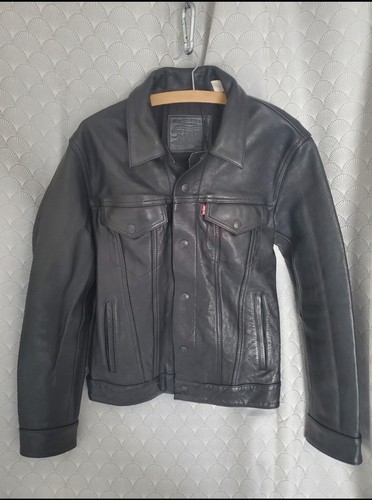 Veste cuir noire levi s - veste, levi's