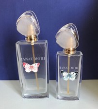 2 flacons Vides/Empty  HANAE MORI Papillon rouge et bleu EDP et EDT sans boites