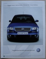 Publicité Papier - Voiture Volkswagen Passat Carat V6 Tdi De 2001