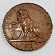 Médaille en bronze Société de Tir de Lyon 1873. Vernon. 51 mm