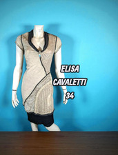 Valeur 200 € Elisa Cavaletti Taille 34 Neuf  Robe beige et noire manches courtes