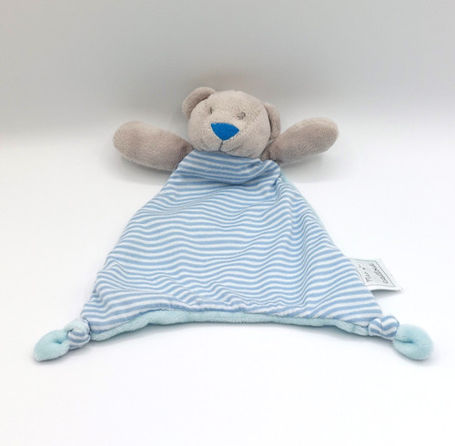Doudou plat ours gris bleu