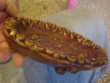 A4 Old heavy Brown Soapdish