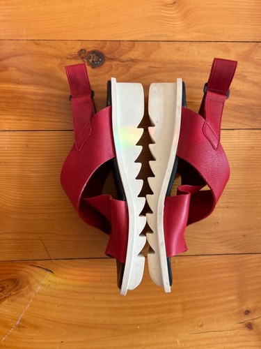 Arche red leather white - red,