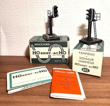 Lot de 2 Panneaux à Signaux Lumineux Meccano HOrnby-acHO Ref 662. Parfait état 