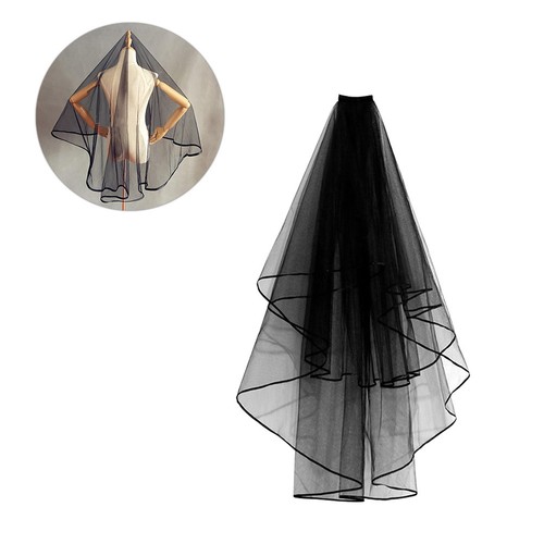 Voile mariée noir - noir, voilette