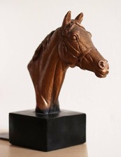 Ancien porte-livre statue tête de cheval sculpture art Austin Prod Inc 1975