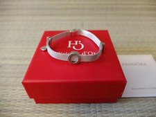 Bracelet Femme Pandora avec 3 charms 17cm. argent 925  / worldwide shipping 