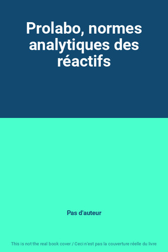 Prolabo normes analytiques - prolabo,,