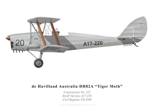 Print tiger moth vh - tiger, vh-snr