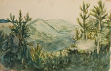 Tableau ancien aquarelle beau