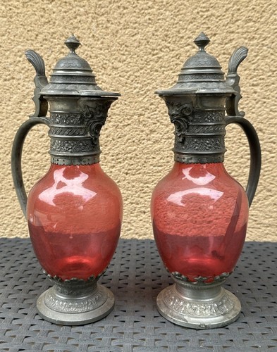 Paire aiguiere étain - paire, et