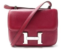 SAC A MAIN HERMES CONSTANCE 14 MICRO EN CUIR EPSOM ROUGE BANDOULIERE HAND BAG