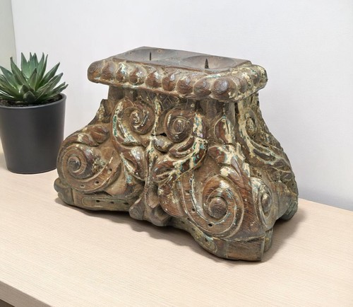 Antique wooden demi pilier - wooden,