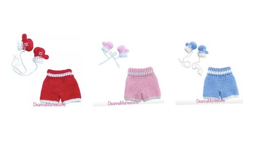 Newborn crochet boxing outfit - crochet,