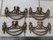 LOT de 4 ANCIENNES POIGNÉES DE MEUBLE, TIROIR, COMMODE  bronze ou laiton 