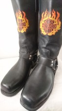 Boots "Noir" Santiag Années 80 -- HARLEY DAVIDSON CYCLES  --  T.42 (NEUF à 90%)