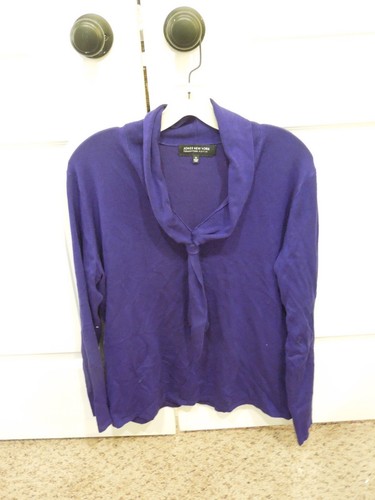 Purple faux tie sweater size - purple,