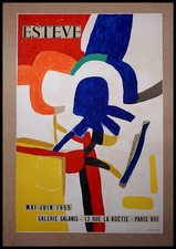 Maurice ESTEVE : Galerie GALANIS, affiche lithographie originale 1955