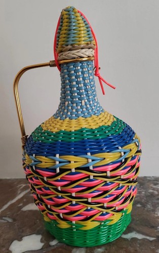 Bouteille vintage scoubidou - bouteille,