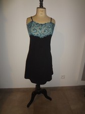 EMOTION LINGERIE 40 NUISETTE COTON ROBE NUIT DENTELLE BRETELLES DESHABILLE NEGL