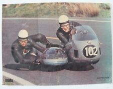 AFFICHE POSTER MOTO SIDE CAR BMW AUERBACHER de la revue " LA MOTO " 1971