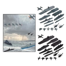 17Pcs Navire Naval avec Kit de Jouets de Modèle d'Hélicoptère de l'Armée
