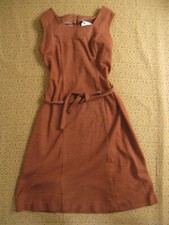 Robe Vintage marron Pop Motif Femme Années 80 Ancien dress - 40