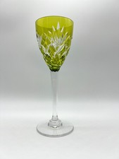 Verre Roemer en cristal jaune – Saint Louis – modèle Chantilly – signé – 23 cm