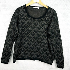 Promod Pull Noir Doré à motif Femme Taille M  Top Manches longues women gold