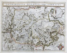 Carte De Lorraine Lothringen Metz Nancy Toul Pont-A-Mousson Blaeu 1640