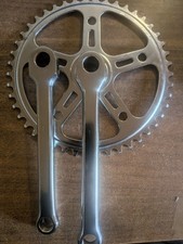 Pédalier vélo ancien vintage acier chromé 46 dents a clavettes