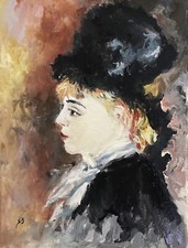 Portrait Margot Huile sur toile 24x18cm de Frederic Branka Peintre CotéAkoun