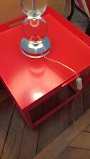 Table Basse métal Carrée Rouge Avec Plateau Amovible