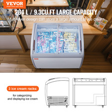VEVOR 264L Vitrine À Glaces Commerciale Glato-Plongée-Congélateur Vitrine À G...