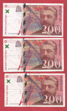 FRANCE  lot de 3 billets 200
