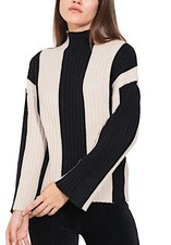 Pull Femme Côtes Color Block