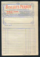 Belle petite facture vierge début XXe "Biscuits Pernot" Dijon - Bourgogne