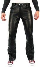 Noir Homme Cuir Pantalon 100%