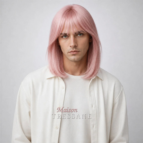 Perruque homme rose - et, pastel