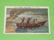 CHROMO 1900-1920 CHOCOLAT POULAIN PECHE AU FLAMBEAU GOLFE GASCOGNE LAMPARO