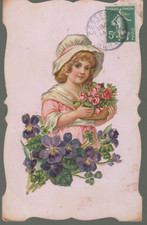 CARTE POSTALE RELIEF GAUFREE