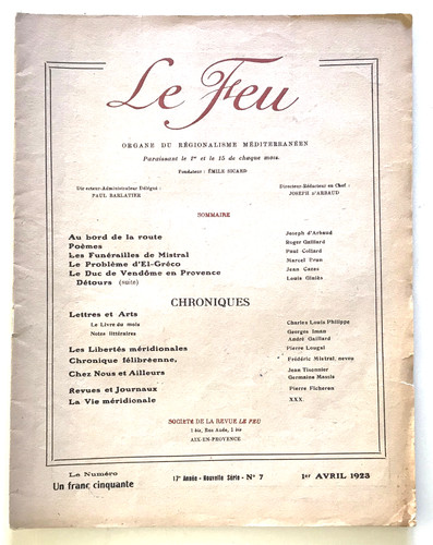 Feu 1923 n 7 - le, n°7