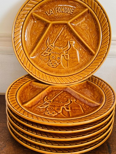 Lot assiettes à fondue - à,