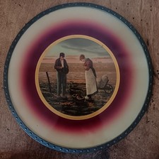 N°2: Ancien joli cadre en verre cerclé cuivre L'angélus de Millet C88