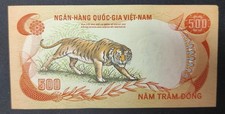 Viet Nam du Sud magnifique Billet de 500 Dong 1972 Pick-33 Tigre SPL !